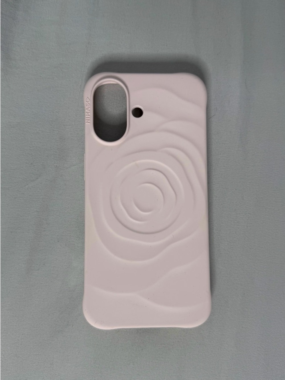 iPhone 17 Soft Pink Silicone Phone Case with Rose Relief - Unbranded